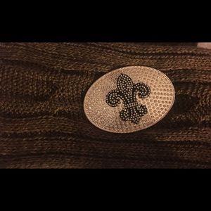 Rhinestone Fleur de Lis Belt Buckle